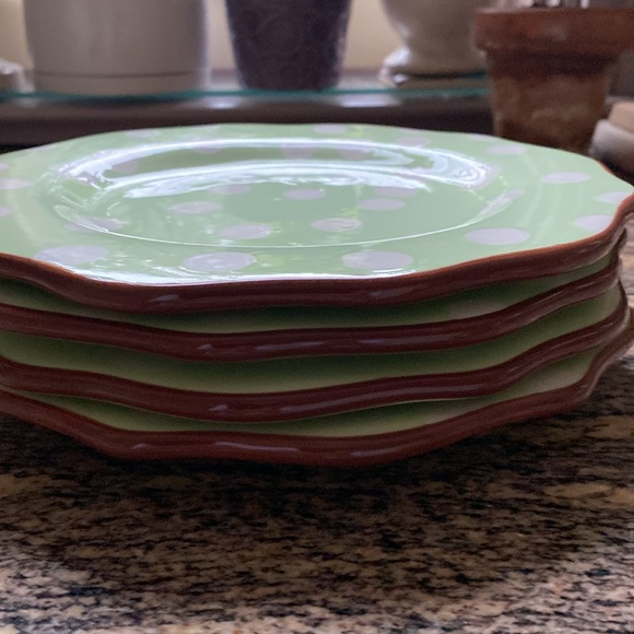 Paula Deen at Home dot crazy set of 4 nine inch salad/lunchheon plates - Picture 2 of 5